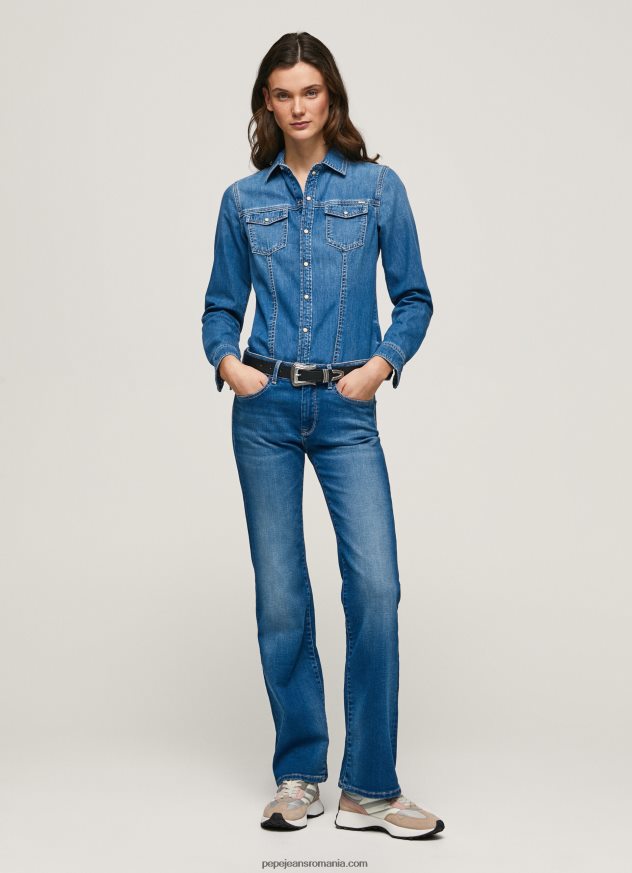 blugi aubrey slim fit cu talie medie femei Pepe Jeans denim 6Z0R4668