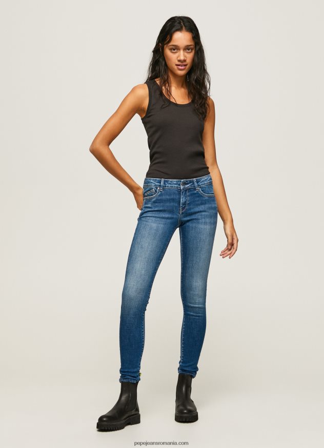 blugi pixie skinny cu talie medie femei Pepe Jeans denim 6Z0R4654