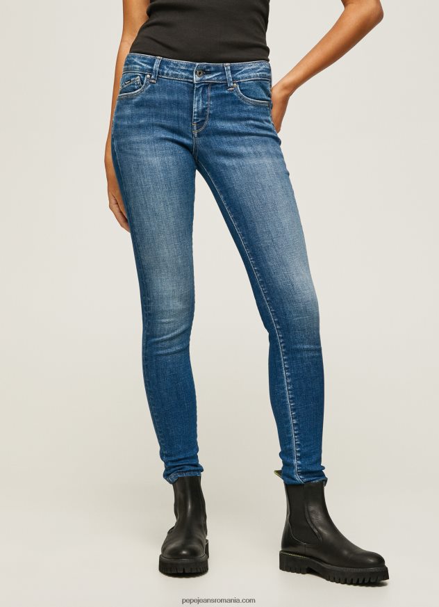 blugi pixie skinny cu talie medie femei Pepe Jeans denim 6Z0R4654