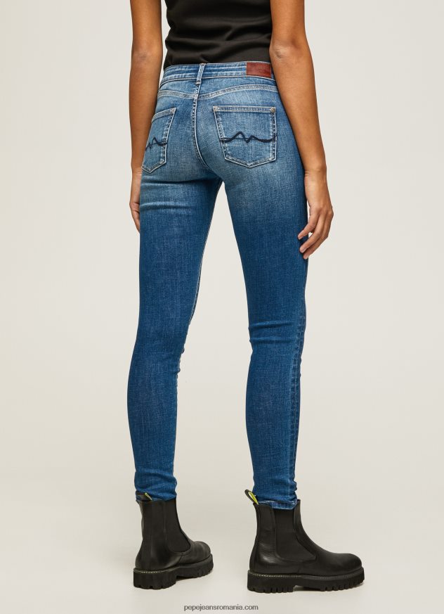 blugi pixie skinny cu talie medie femei Pepe Jeans denim 6Z0R4654