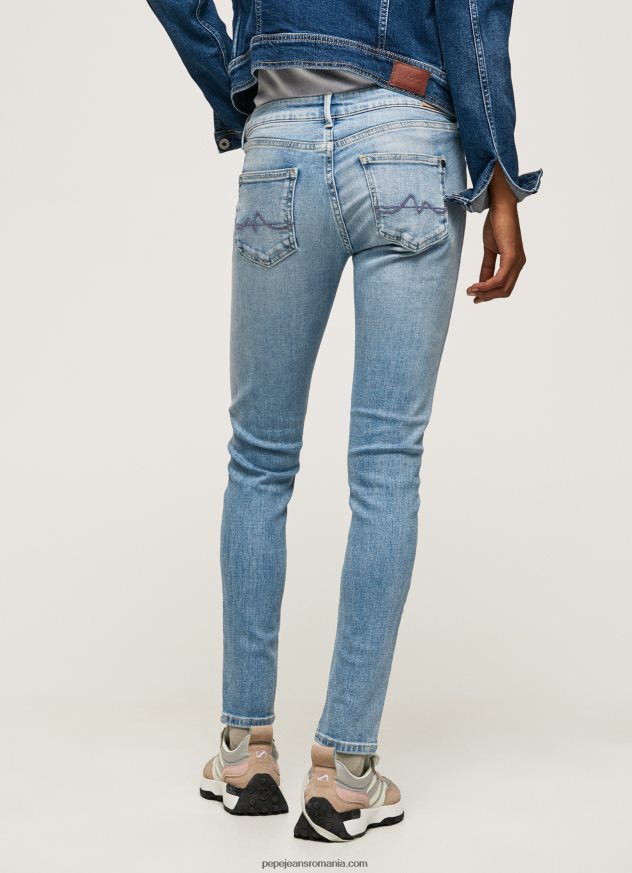 blugi skinny pixie cu talie medie femei Pepe Jeans denim 6Z0R4642
