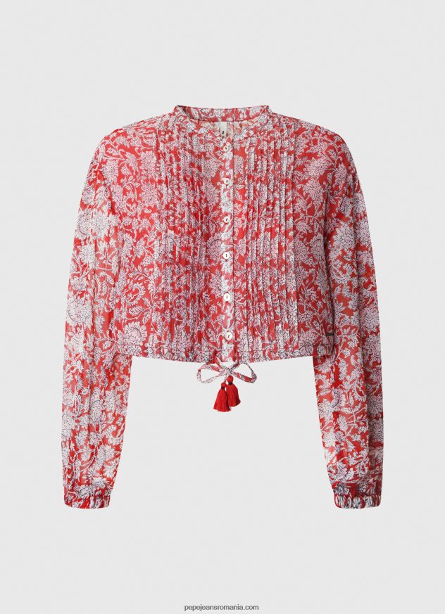 bluză cropped cu imprimeu floral femei Pepe Jeans multi 6Z0R46363