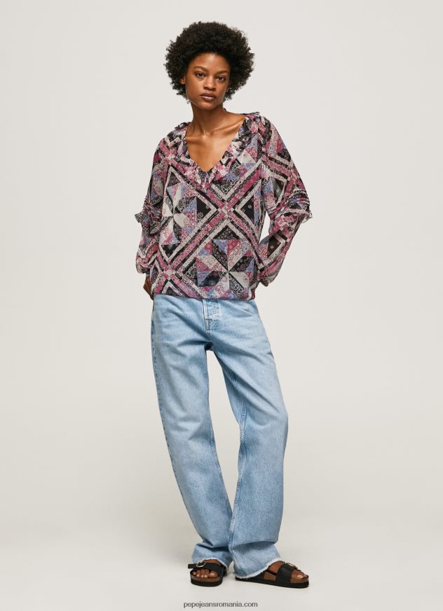 bluză cu imprimeu paisley cu volane femei Pepe Jeans multi 6Z0R46376