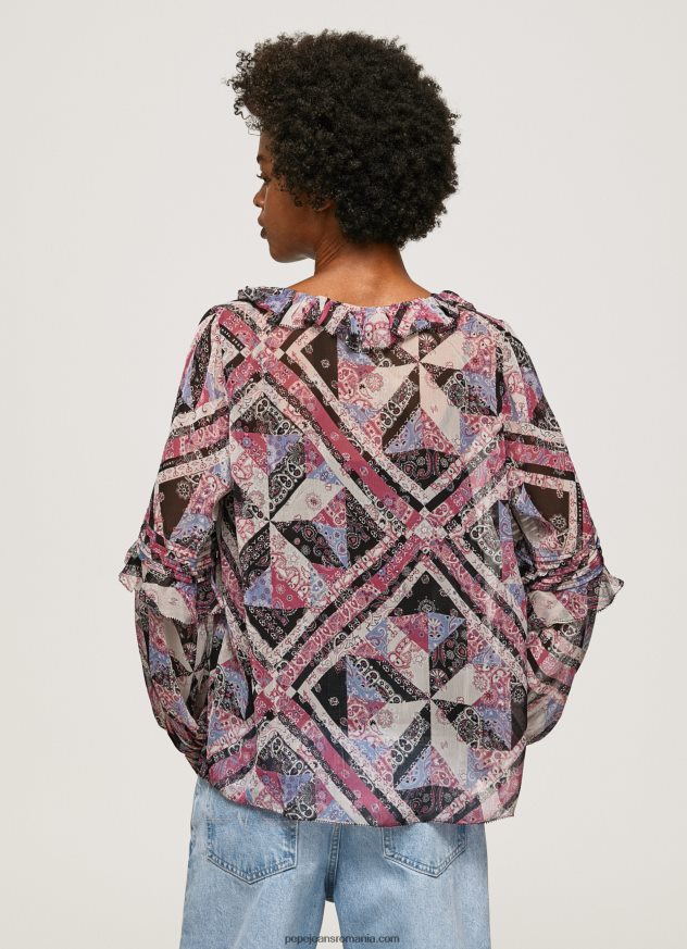 bluză cu imprimeu paisley cu volane femei Pepe Jeans multi 6Z0R46376