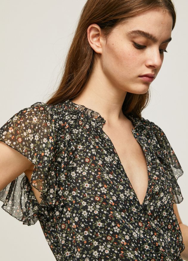 bluză din șifon cu imprimeu floral femei Pepe Jeans multi 6Z0R46367
