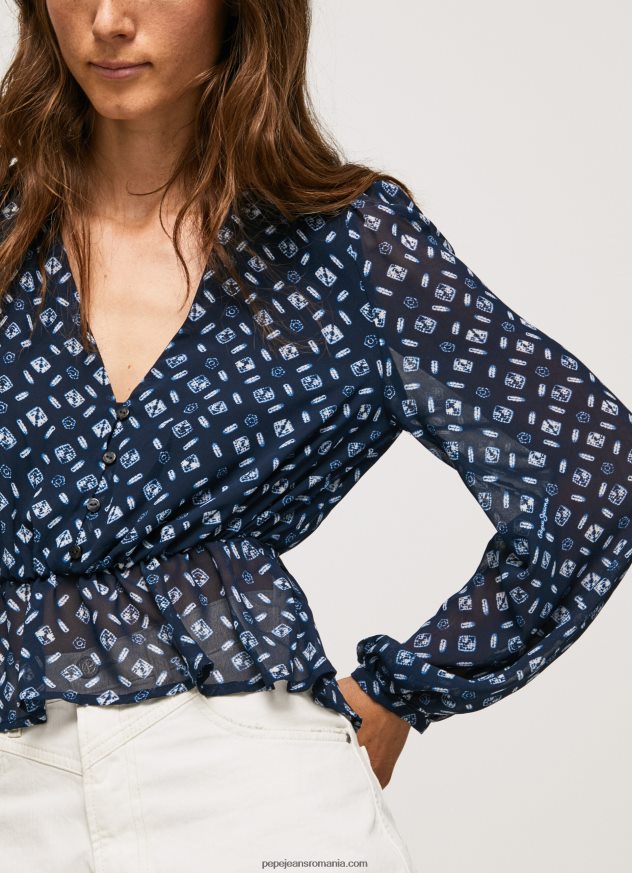 top cropped cu decolteu în V femei Pepe Jeans multi 6Z0R46358
