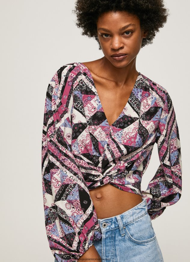 top cropped cu imprimeu paisley femei Pepe Jeans multi 6Z0R46377