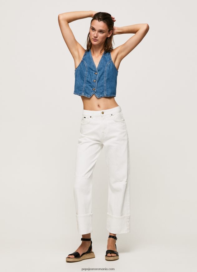 vestă din denim cropped fit femei Pepe Jeans denim 6Z0R46319