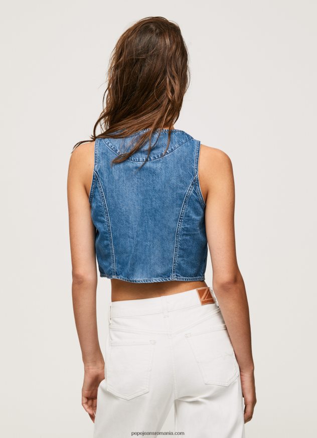 vestă din denim cropped fit femei Pepe Jeans denim 6Z0R46319