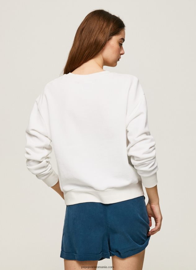 Hanorac de pluș cu logo 1973 femei Pepe Jeans alb 6Z0R46280