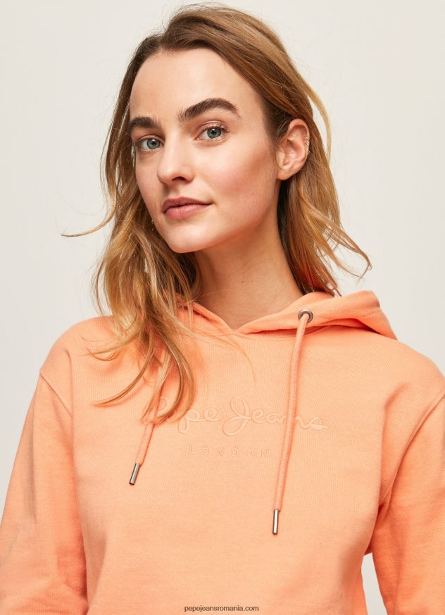 hanorac din bumbac femei Pepe Jeans piersică 6Z0R46282