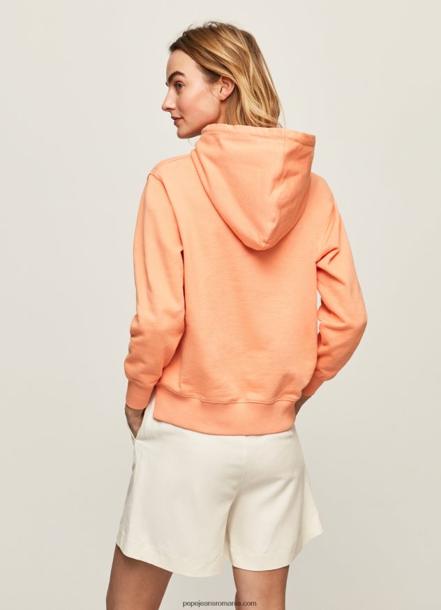hanorac din bumbac femei Pepe Jeans piersică 6Z0R46282