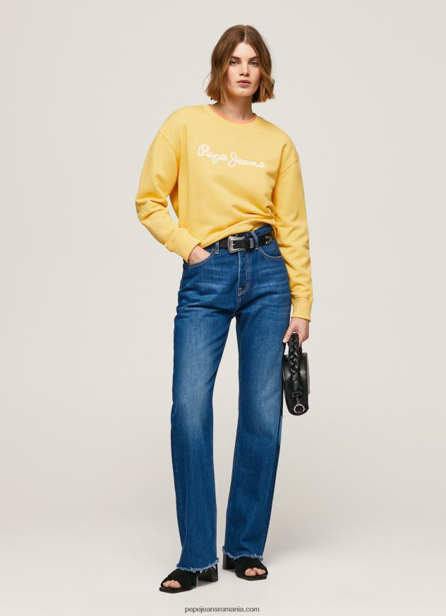 pulover cu logo imprimat femei Pepe Jeans strălucire 6Z0R46273