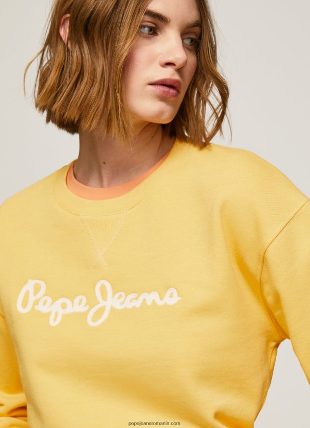 pulover cu logo imprimat femei Pepe Jeans strălucire 6Z0R46273