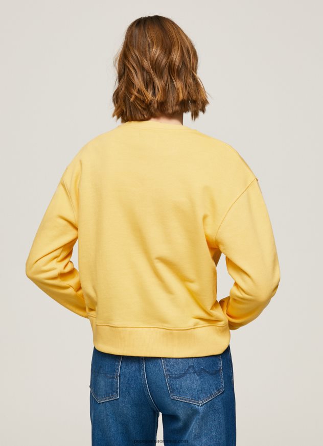 pulover cu logo imprimat femei Pepe Jeans strălucire 6Z0R46273