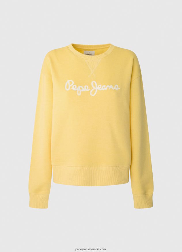 pulover cu logo imprimat femei Pepe Jeans strălucire 6Z0R46273