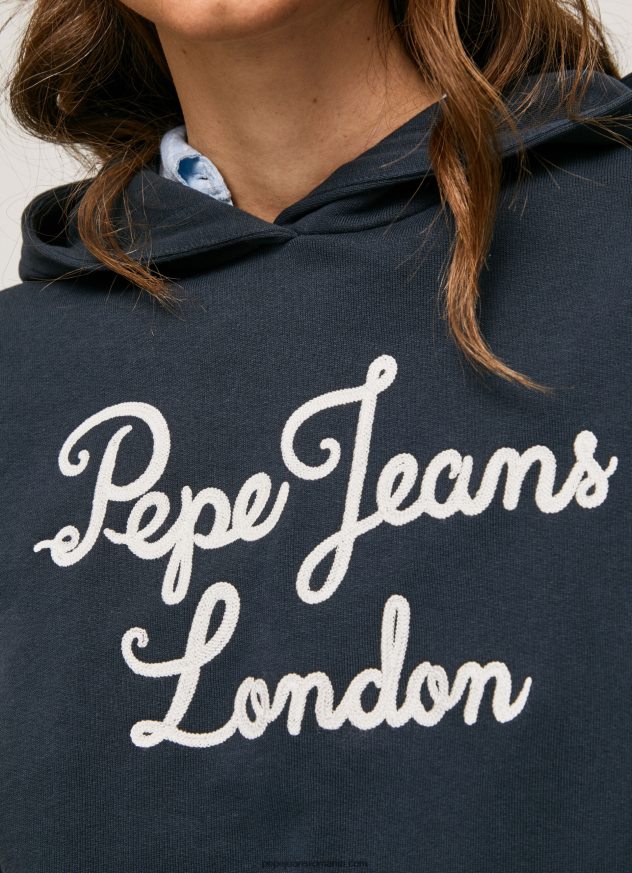 pulover din bumbac cu logo brodat femei Pepe Jeans dulwich 6Z0R46268