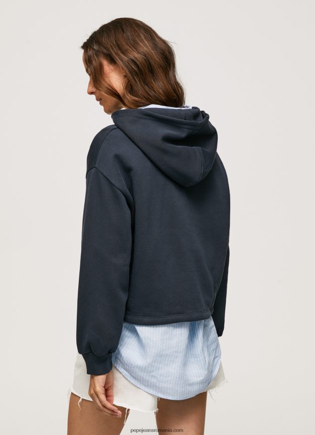 pulover din bumbac cu logo brodat femei Pepe Jeans dulwich 6Z0R46268