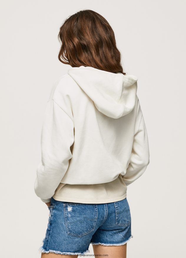 pulover din bumbac cu logo brodat femei Pepe Jeans mousse 6Z0R46269
