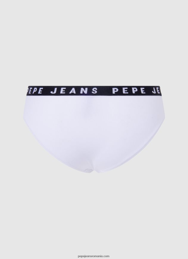 chiloți clasici cu logo imprimat femei Pepe Jeans alb 6Z0R46537