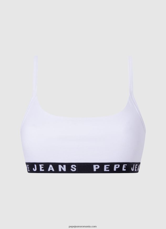 chiloți clasici cu logo imprimat femei Pepe Jeans alb 6Z0R46537