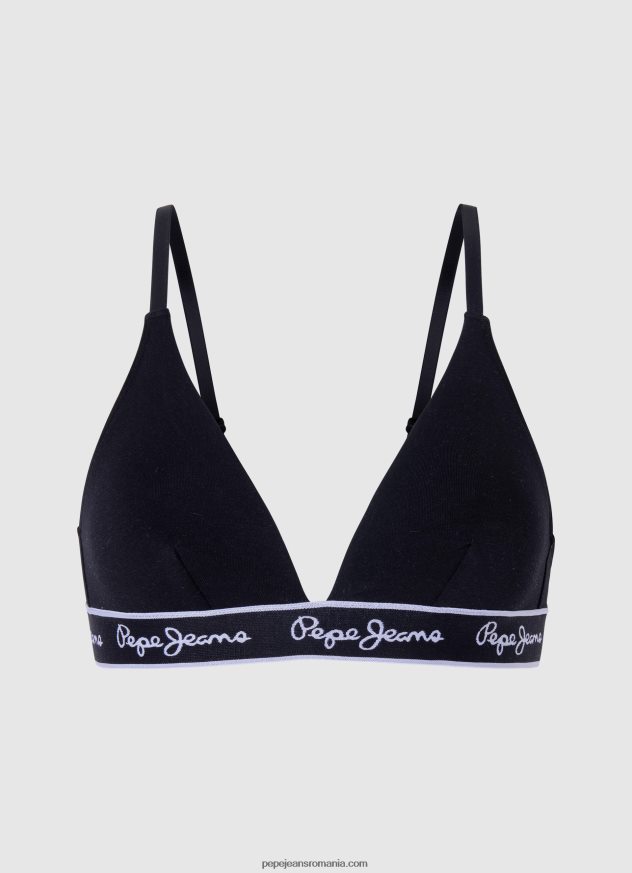 chiloți clasici cu logo imprimat femei Pepe Jeans negru 6Z0R46550