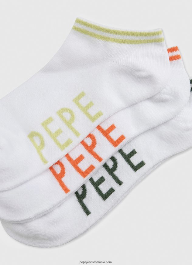 șosete sandi pachet de 3 femei Pepe Jeans alb 6Z0R46561