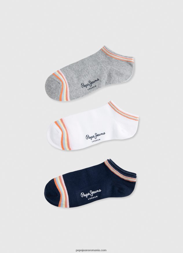 șosete sandi pachet de 3 femei Pepe Jeans alb 6Z0R46561