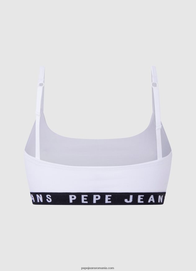 sutien sport din bumbac femei Pepe Jeans alb 6Z0R46536