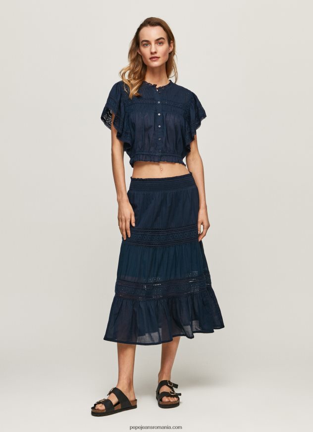 sutien sport din bumbac femei Pepe Jeans alb 6Z0R46536