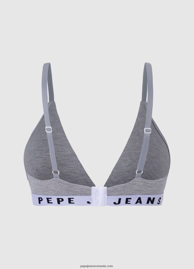 sutien triunghiular din bumbac femei Pepe Jeans marnă cenușie 6Z0R46566