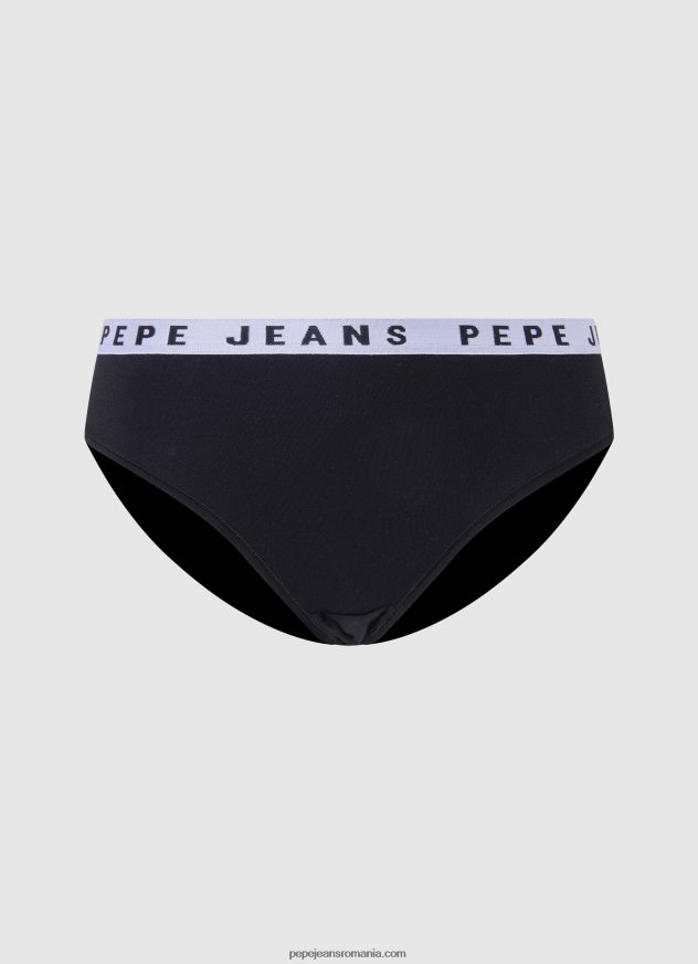 tanga clasica cu logo imprimat femei Pepe Jeans alb 6Z0R46541