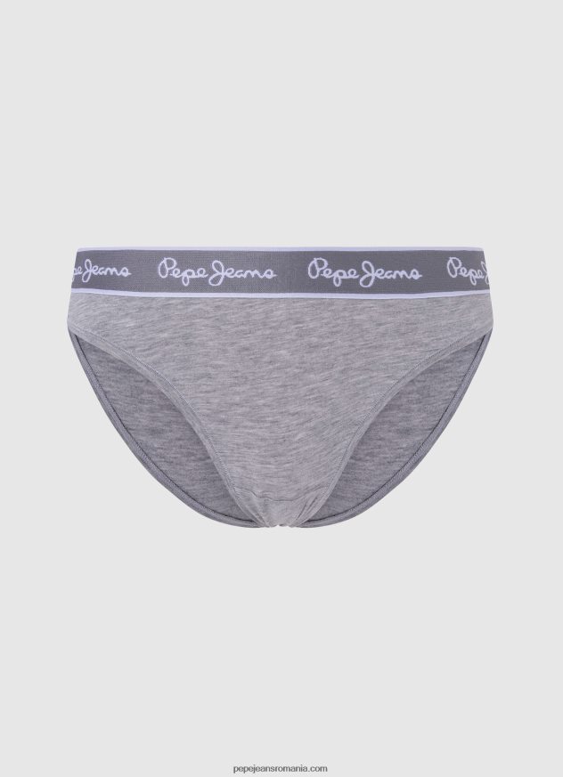tanga clasica cu logo imprimat femei Pepe Jeans negru 6Z0R46549
