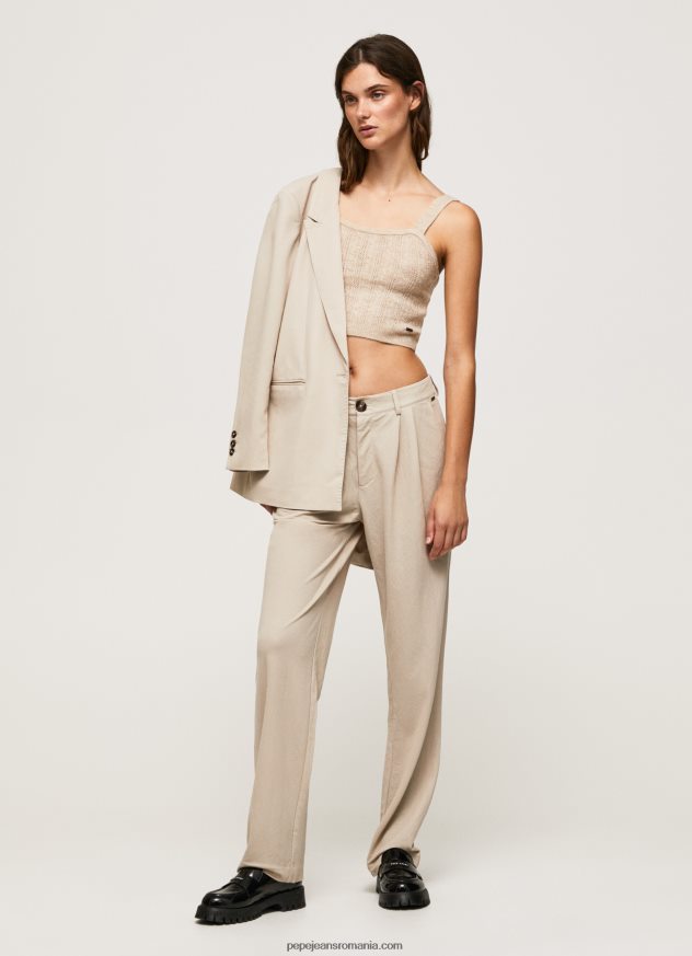 pantaloni chino curgatori femei Pepe Jeans piele de bivol 6Z0R46295