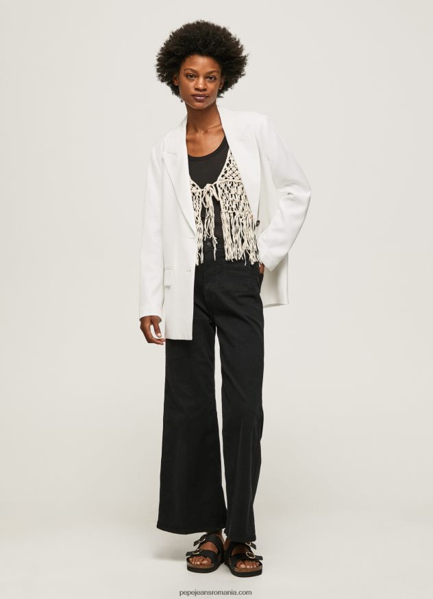 pantaloni evazați din bumbac femei Pepe Jeans negru 6Z0R46313