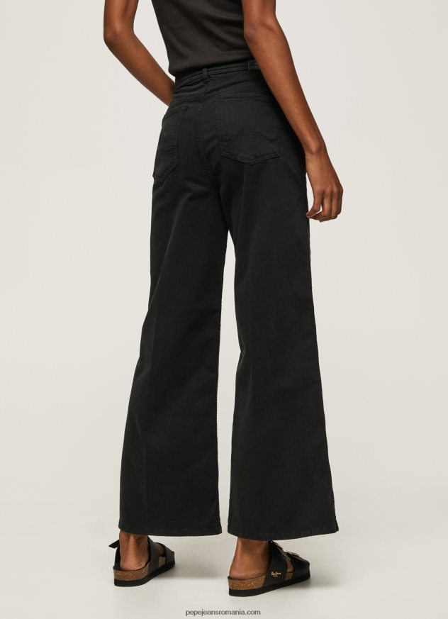 pantaloni evazați din bumbac femei Pepe Jeans negru 6Z0R46313