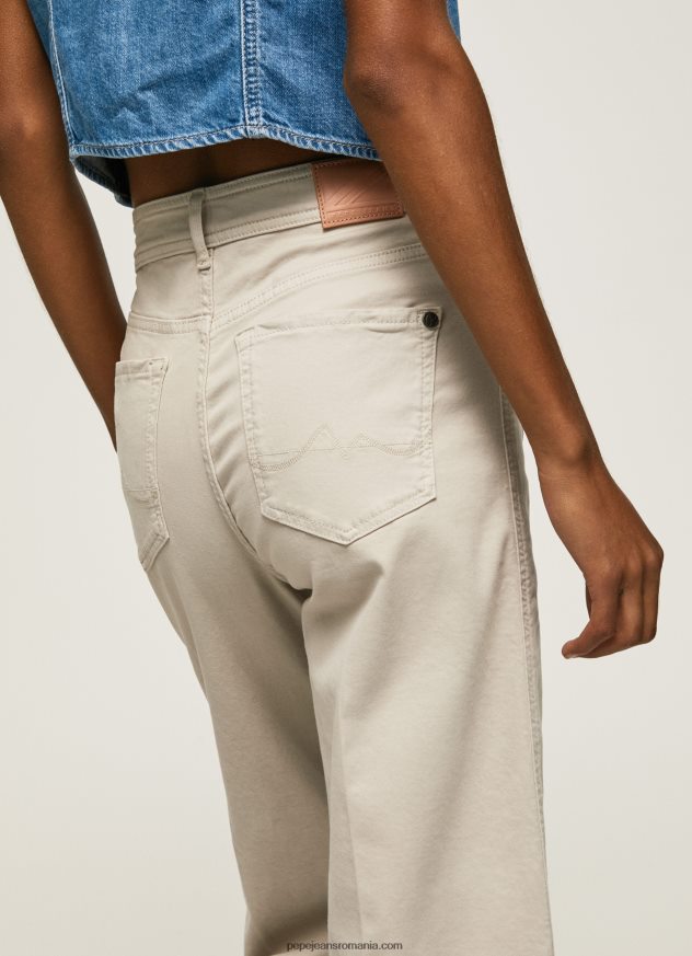 pantaloni evazați din bumbac femei Pepe Jeans piatră 6Z0R46312
