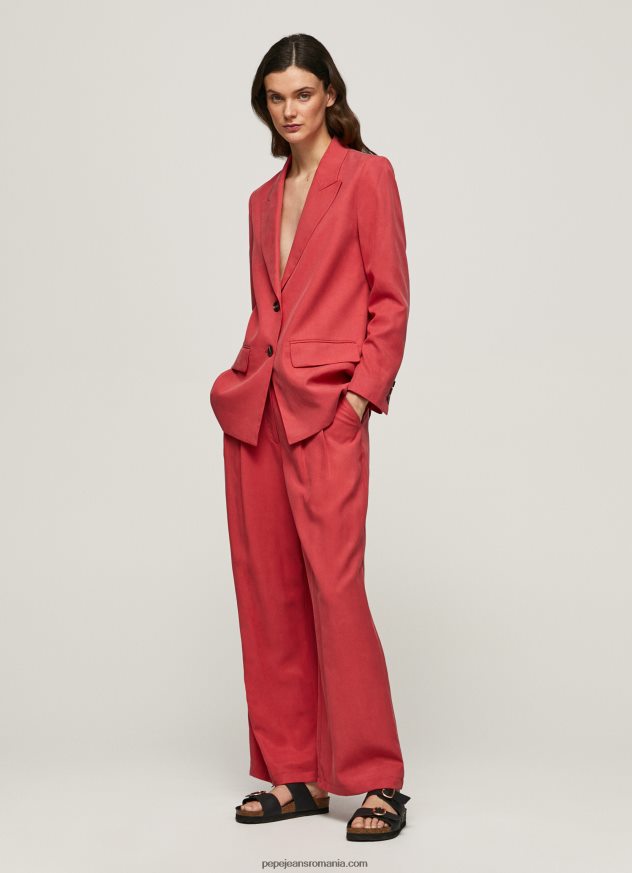 pantaloni largi plisați femei Pepe Jeans studio roșu 6Z0R46289