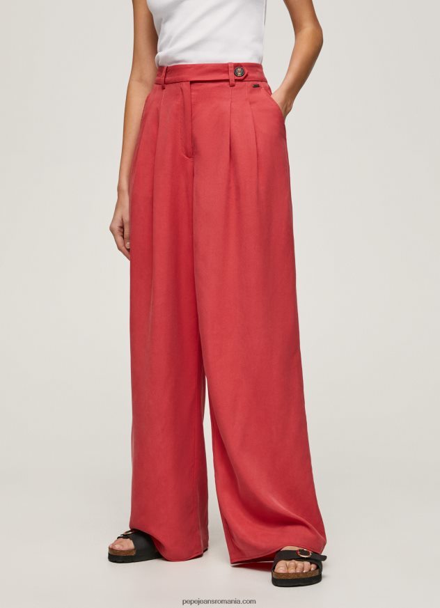 pantaloni largi plisați femei Pepe Jeans studio roșu 6Z0R46289