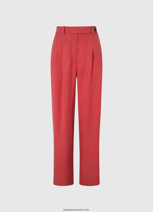 pantaloni largi plisați femei Pepe Jeans studio roșu 6Z0R46289