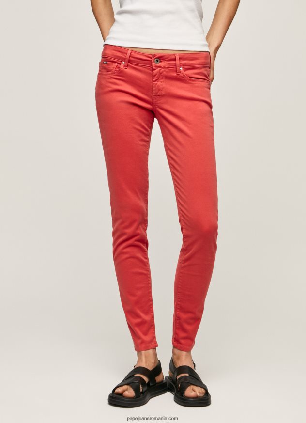 pantaloni skinny clasici femei Pepe Jeans studio roșu 6Z0R46315