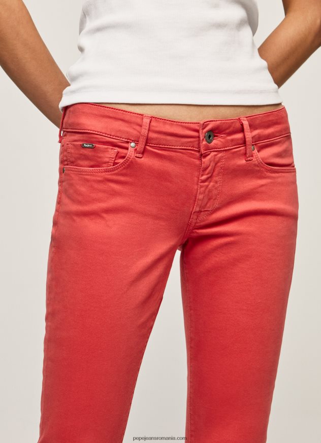 pantaloni skinny clasici femei Pepe Jeans studio roșu 6Z0R46315