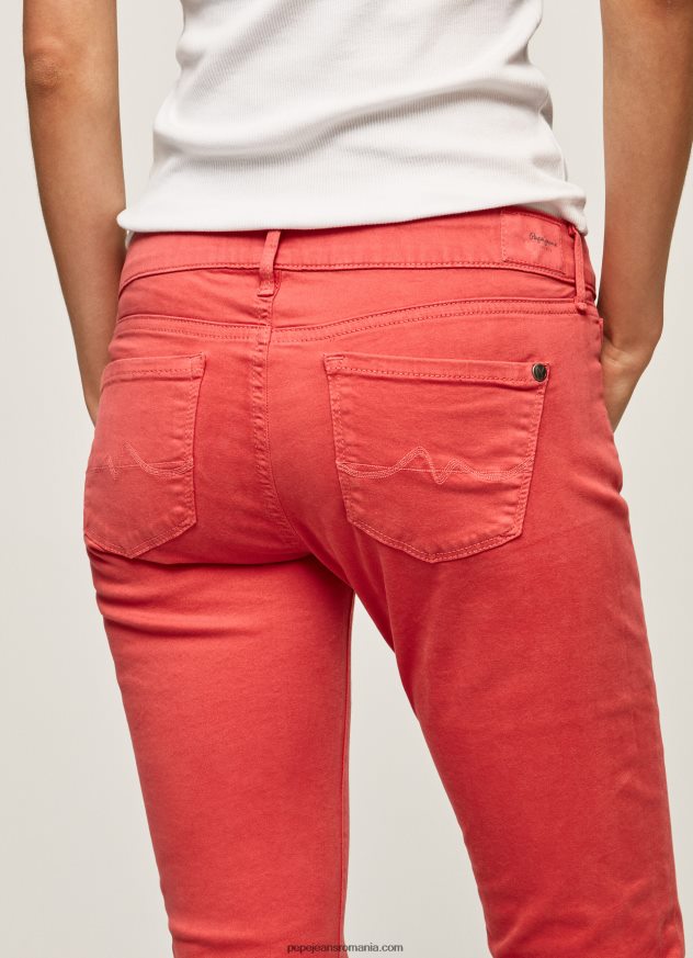 pantaloni skinny clasici femei Pepe Jeans studio roșu 6Z0R46315