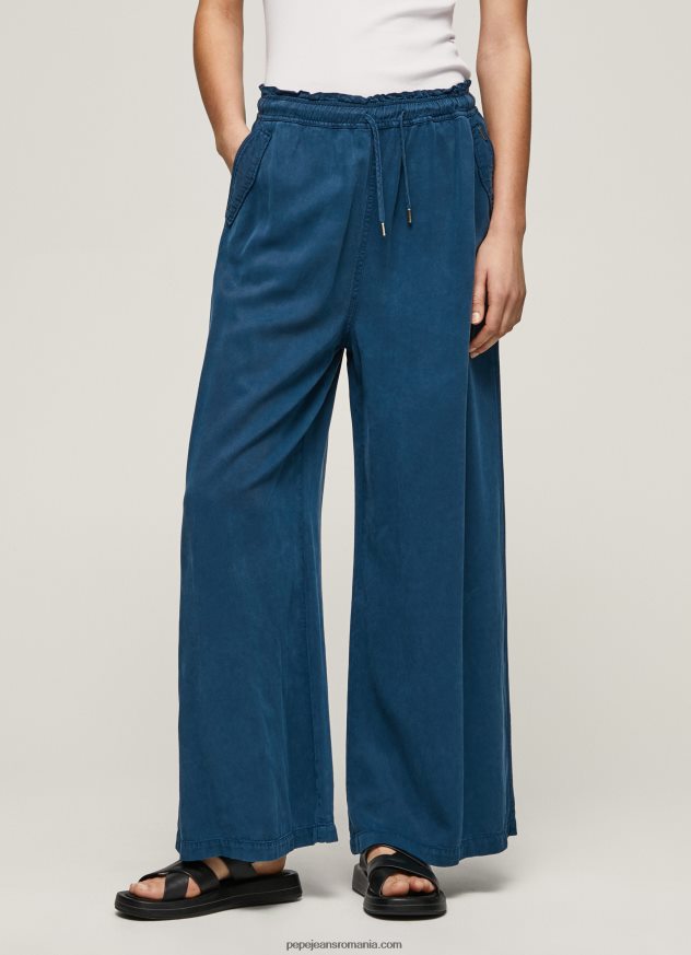 pungă de hârtie pantaloni largi femei Pepe Jeans ocean 6Z0R46302