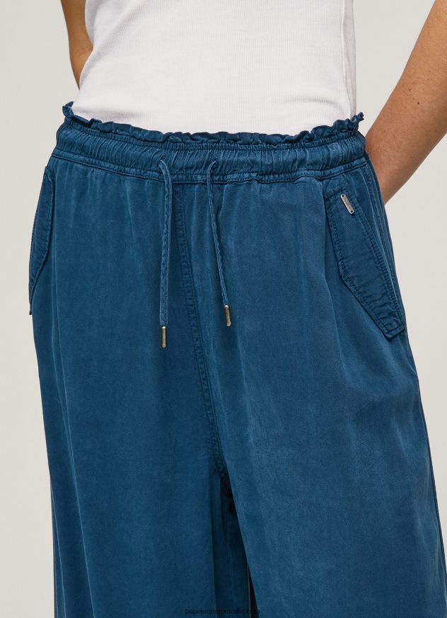 pungă de hârtie pantaloni largi femei Pepe Jeans ocean 6Z0R46302