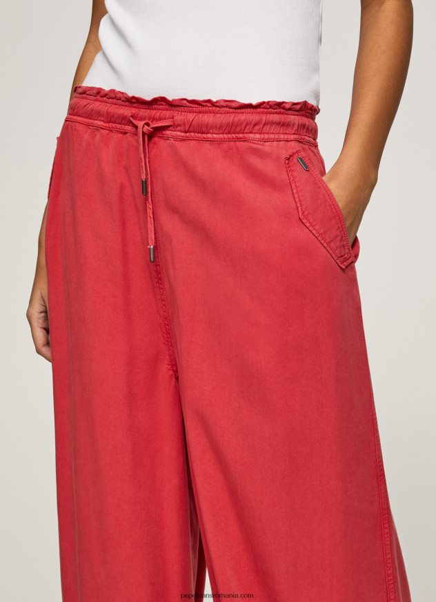 pungă de hârtie pantaloni largi femei Pepe Jeans studio roșu 6Z0R46303