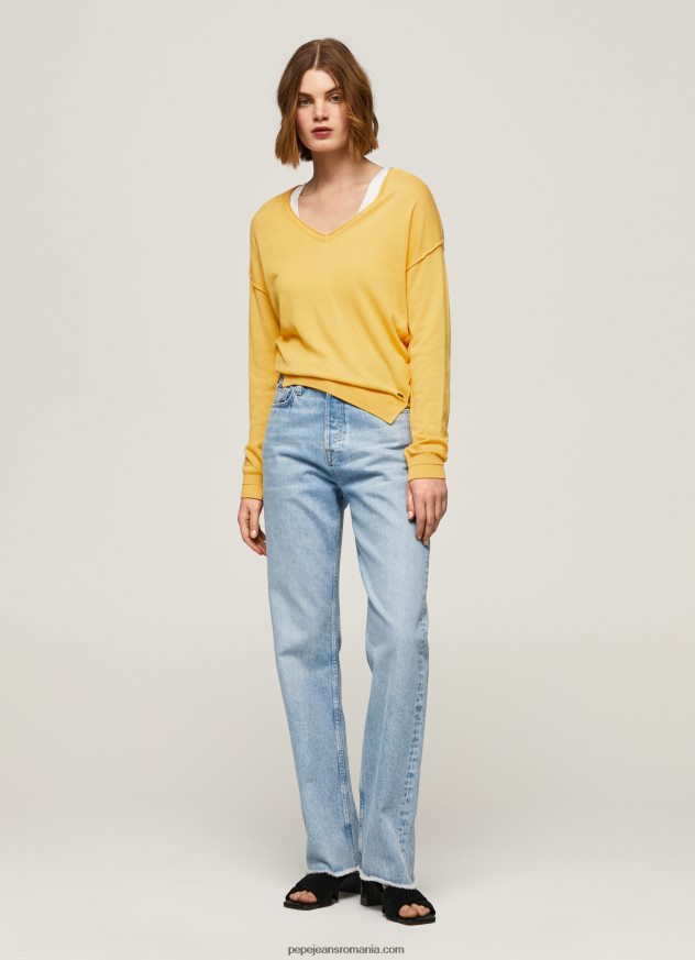Tricou cu decolteu în V femei Pepe Jeans strălucire 6Z0R46257
