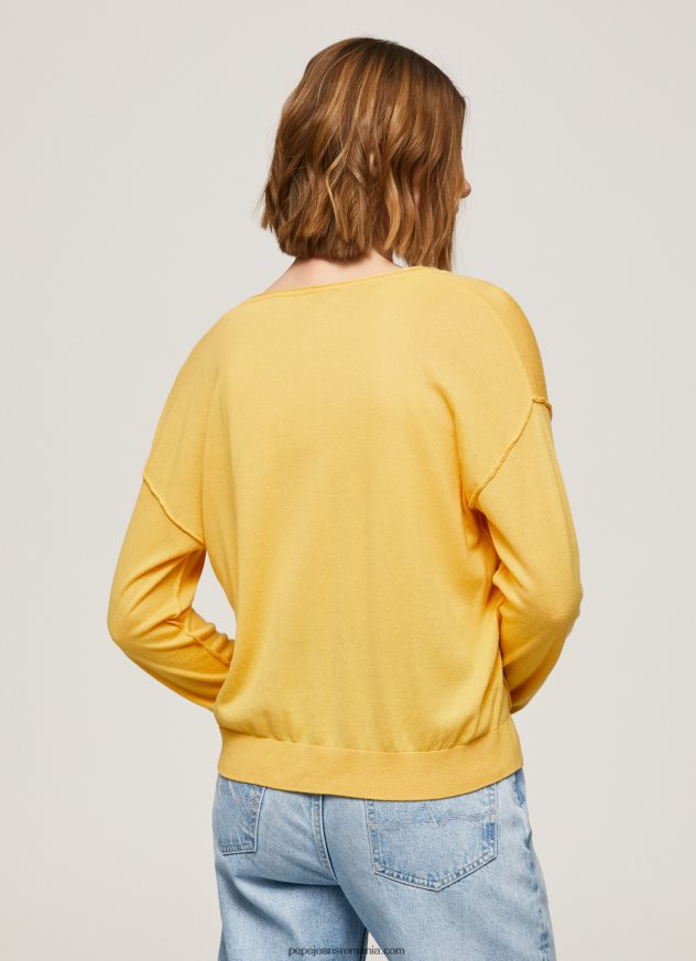 Tricou cu decolteu în V femei Pepe Jeans strălucire 6Z0R46257