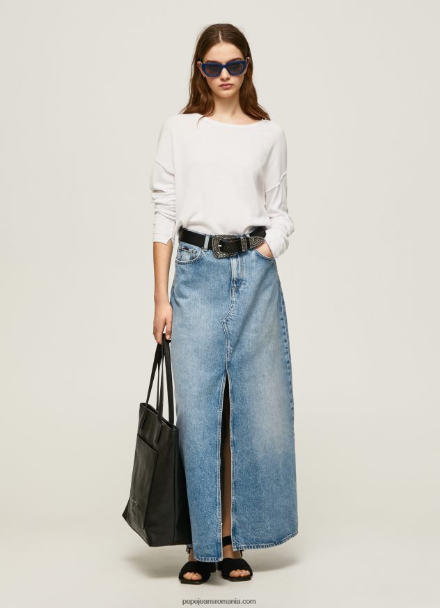 Tricou cu decor relaxat femei Pepe Jeans alb 6Z0R46256