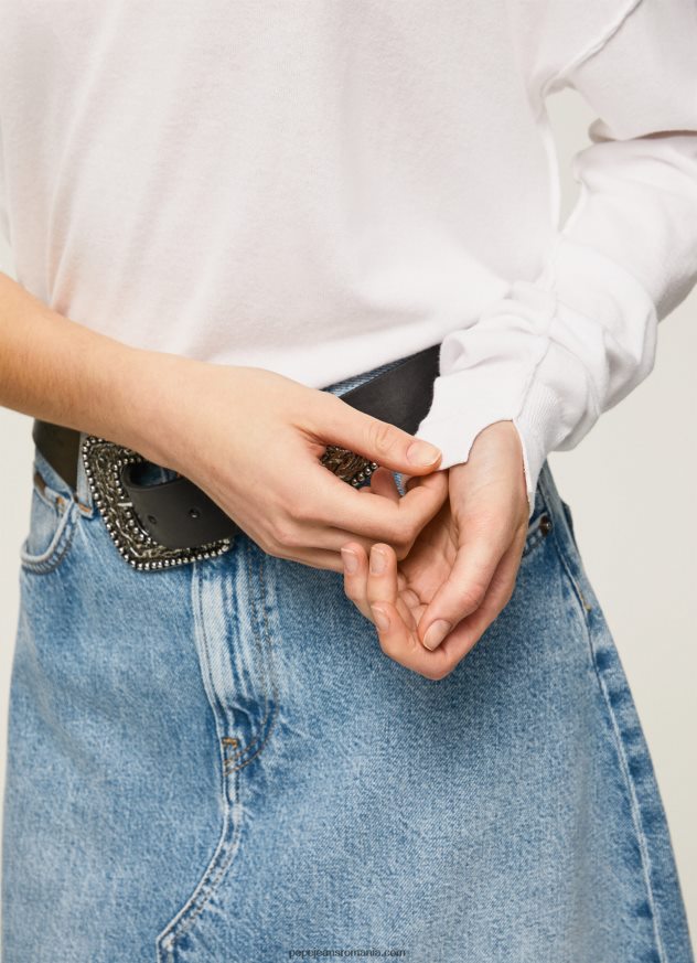 Tricou cu decor relaxat femei Pepe Jeans alb 6Z0R46256